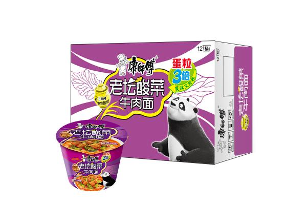 康师傅酸菜牛肉桶面122g