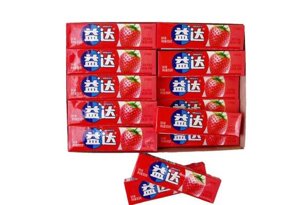 益达口香糖草莓味条装14g